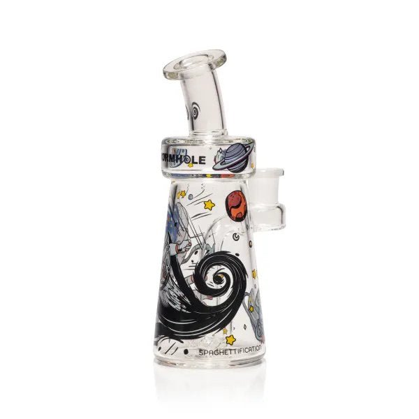 Wormhole Glass 6" Spaghettification Dab Rig - Clear / Purple / Teal | Third Party Brands | 420 Science
