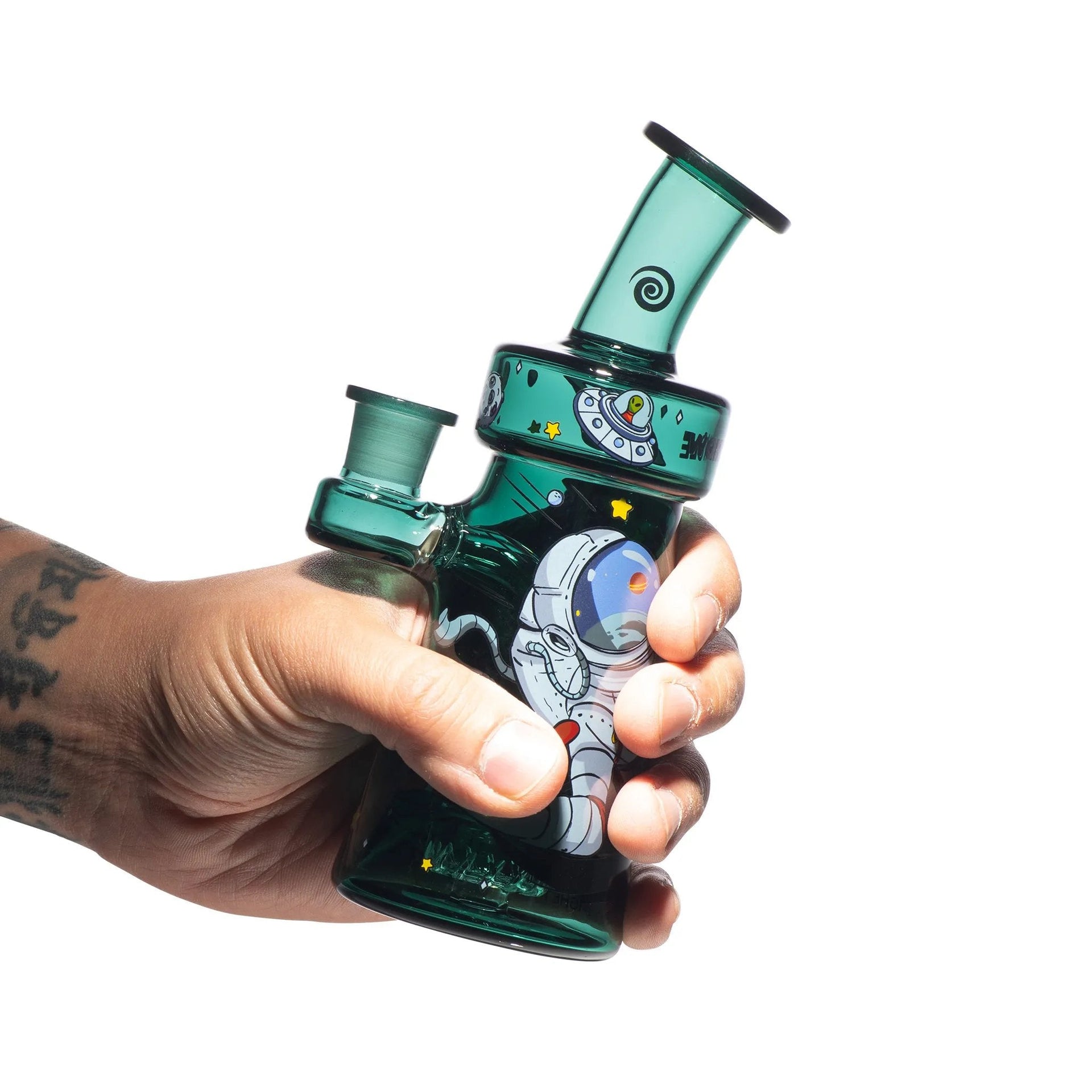 Wormhole Glass 6" Spaghettification Dab Rig - Clear / Purple / Teal | Third Party Brands | 420 Science