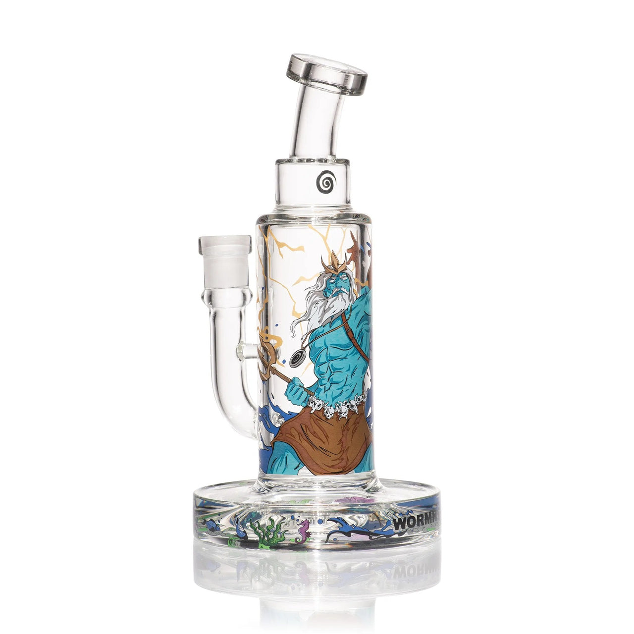 Wormhole Glass 8.5" Poseidon Bounty Hunter Dab Rig - Clear / Dark Blue / Teal | Third Party Brands | 420 Science