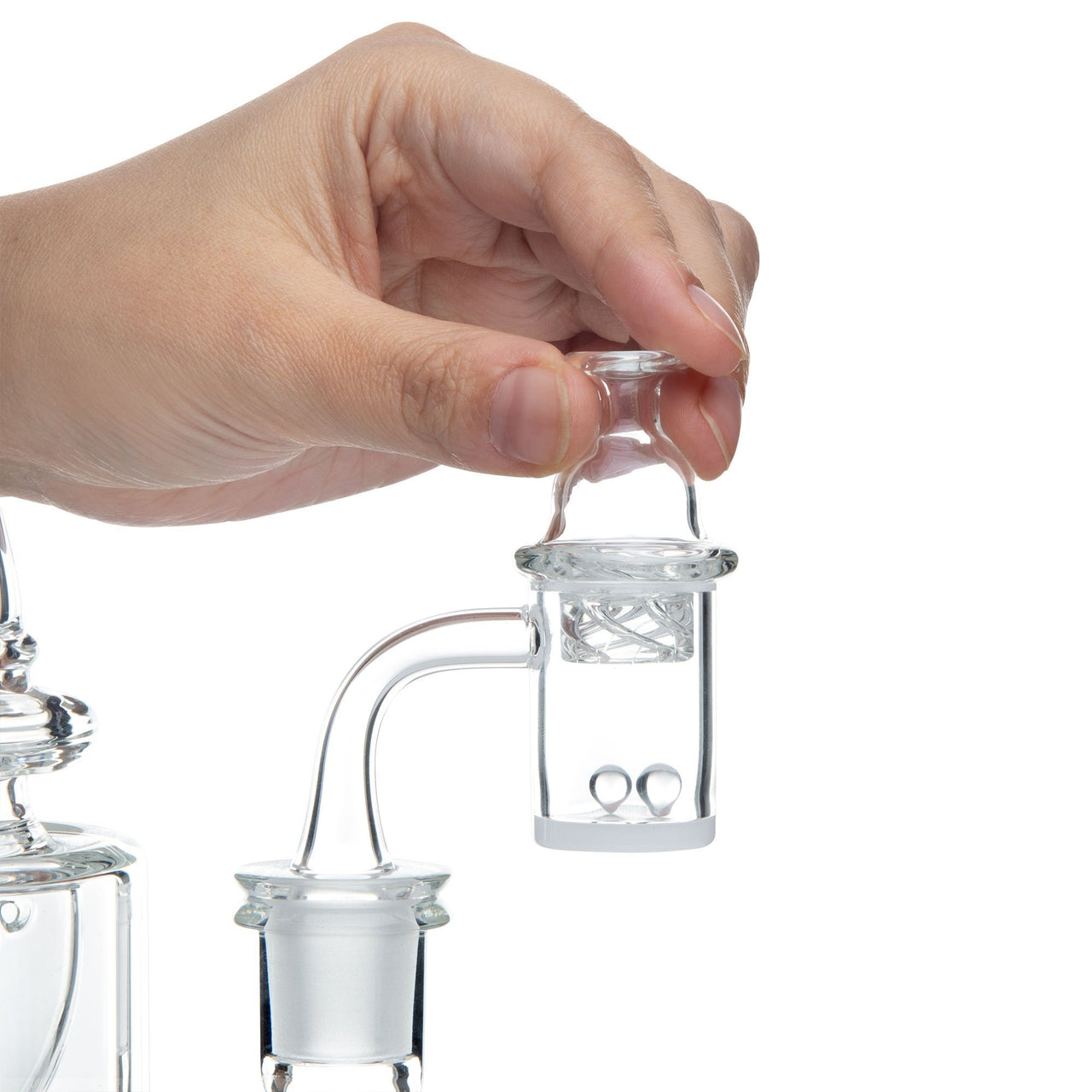 Yo Dabba Dabba Cyclone Cap/Opaque Quartz Banger Set | Quartz Bangers | 420 Science